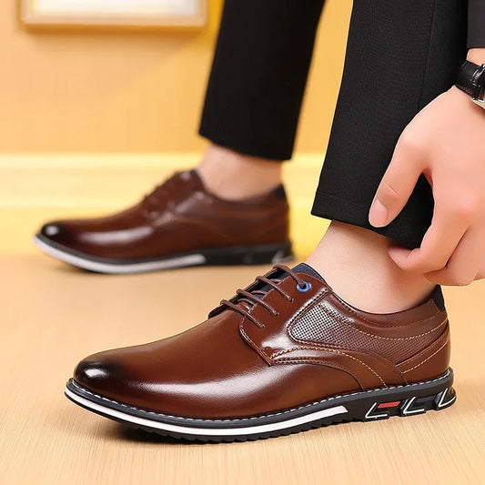 Chaussures décontractées pour hommes en cuir orthopédique