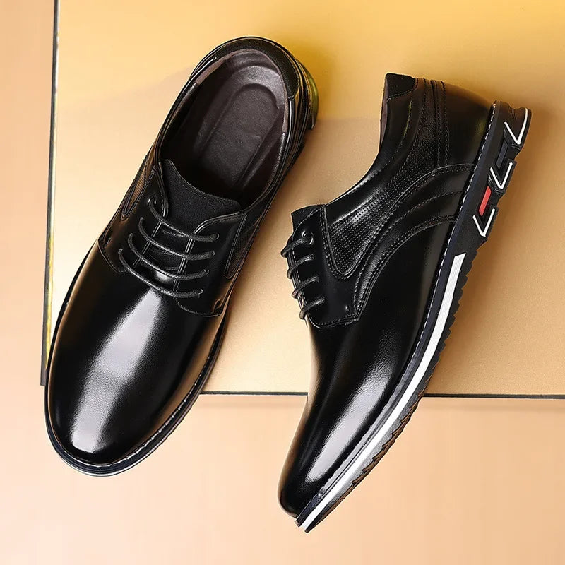 Chaussures décontractées pour hommes en cuir orthopédique